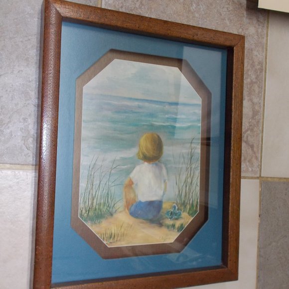 Remarkable Boy on the Beach, anyone you know! approximately 12"x15 1/4" - Picture 5 of 6